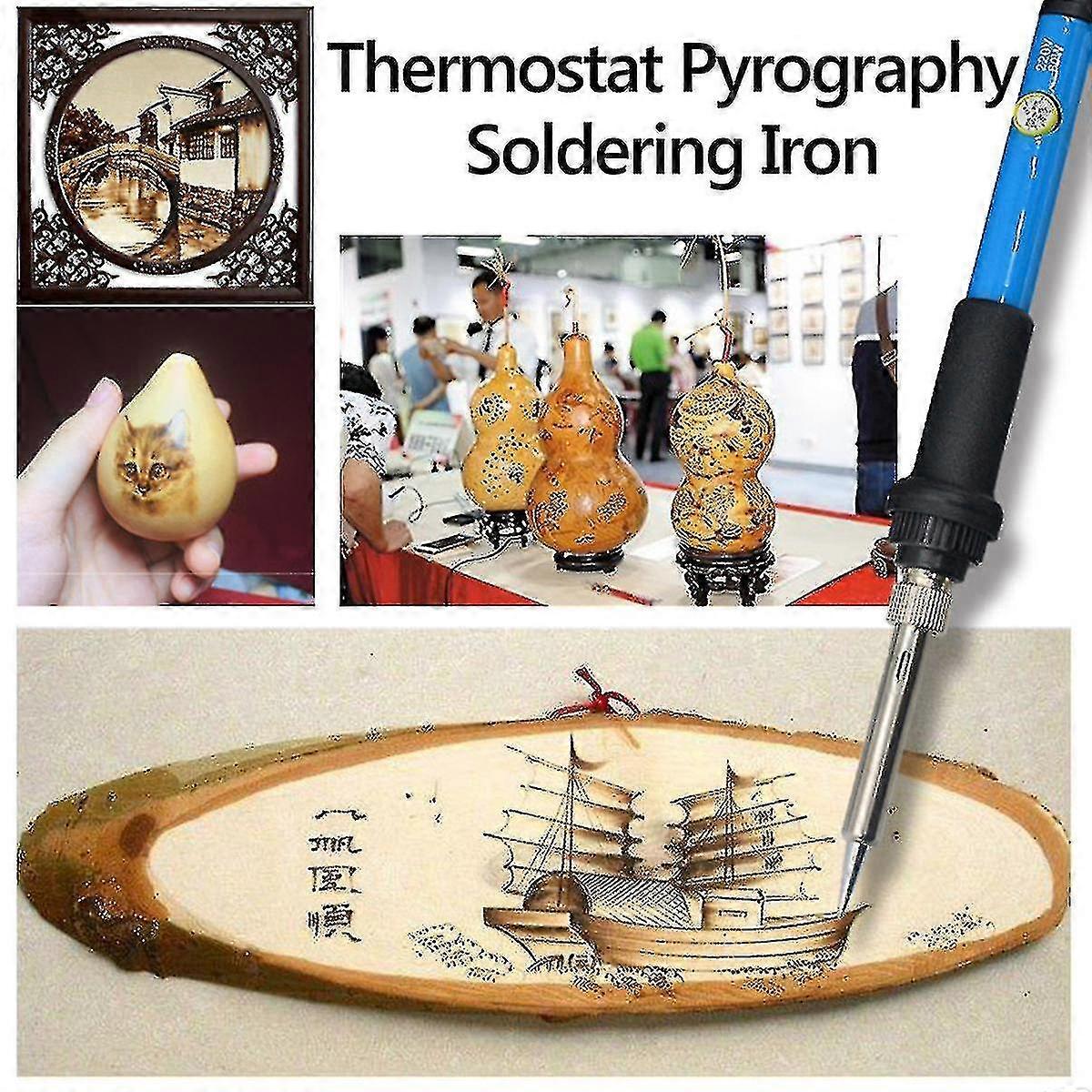 71pcs 60w Wood Burning Pen Soldering Tool Crafts Tool Set Pyrography Kit Tips