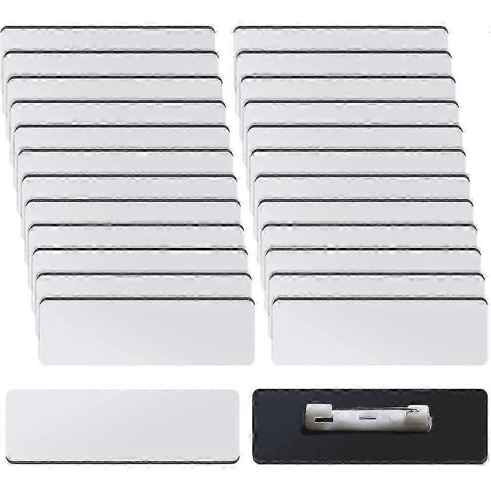 32Pcs Name Tag Blank Name Badges DIY Blank ID Sublimation Name Badge with Pin Backing for Office