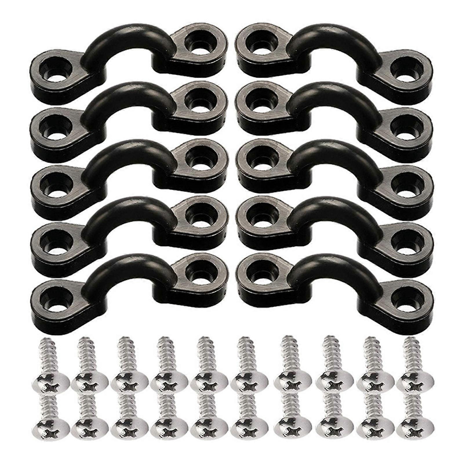 1 Set Kayak Rope Buckle with Screws Boat Drawstring C-Shaped Fixing Buckle Canoe Parts Replacement Accessories Repair Kit