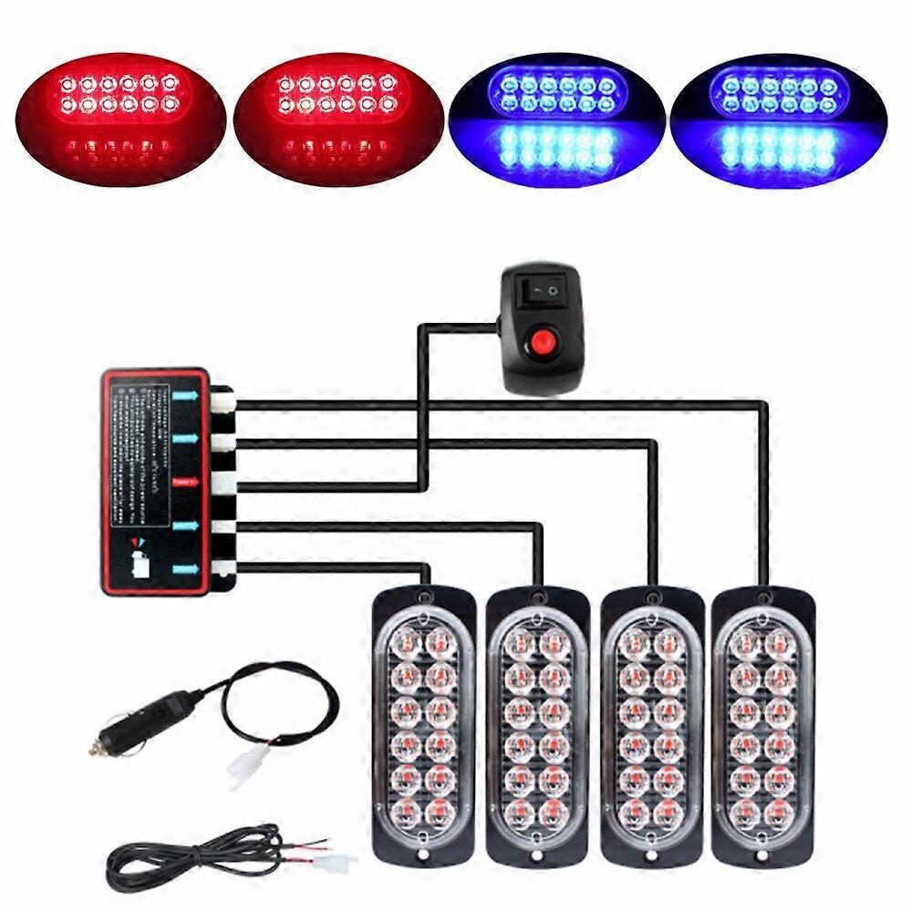 48LED Car Strobe Flashing LED Lights Lamp Emergency Orange Strobe Lights 12V Flashing Car Light Strobe Car Warning Light