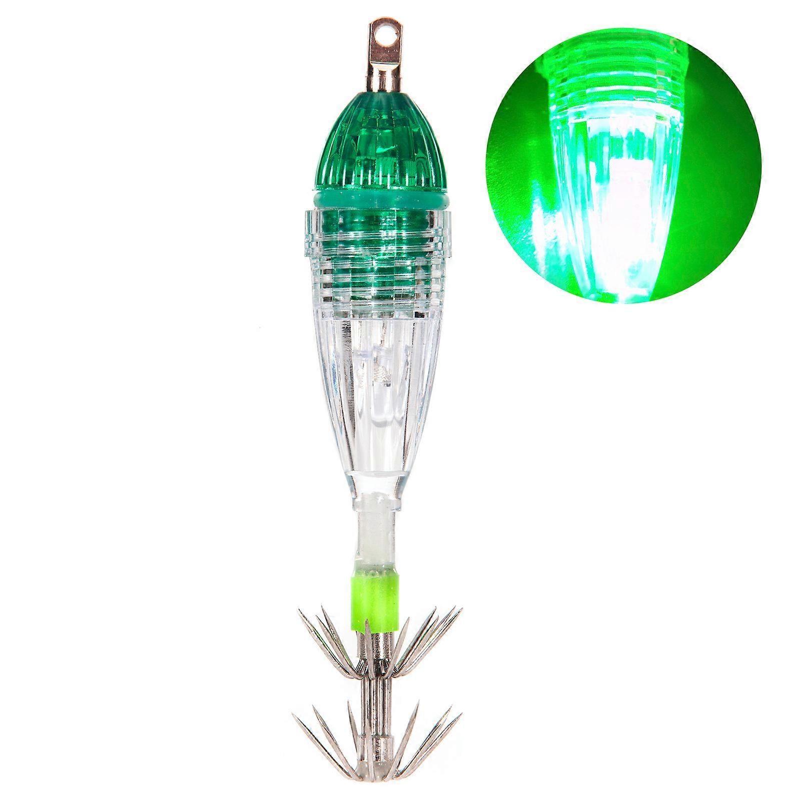 5pcs Waterproof Underwater LED Fishing Light Fish Lure Attracting Light Lamp with Squid Jig Hooks