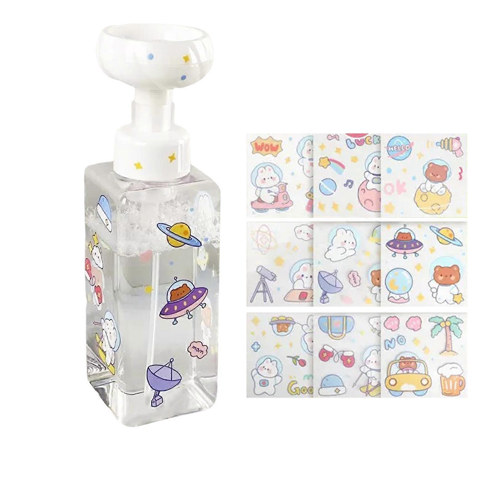 Cartoon Flower Foaming Bottle Portable Face Washing Foam Bottle for Foaming Cleanser Facewash