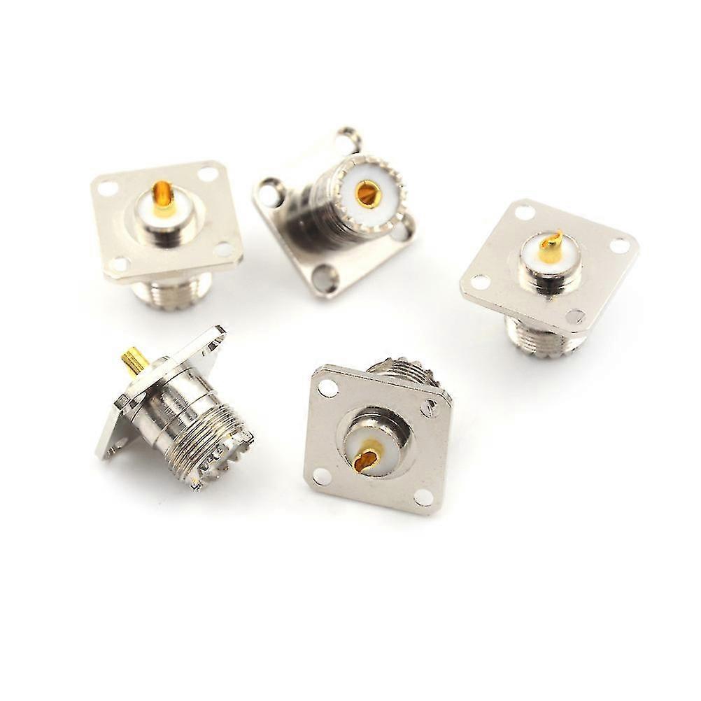 5x UHF メス So239 パネルシャーシマウントフランジマウントソルダカップ Rf コネクタ