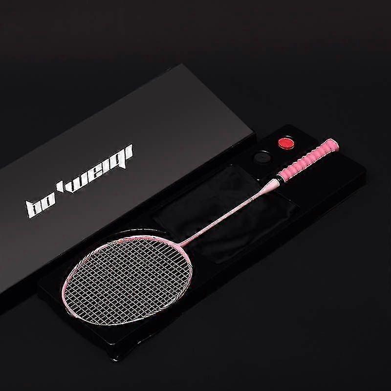 Racchetta da badminton professionale 100% carbonio 8u Rosa con scatola