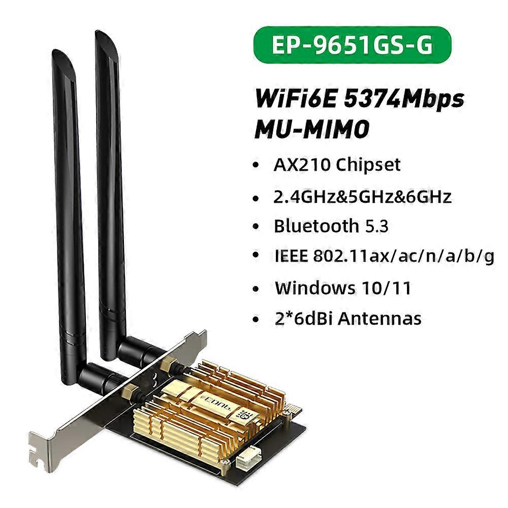 WiFi6E WiFi Adapter PCIE WiFi Bluetooth 5.3 Wireless Network Card Gaming Wireless PCIe Card 2.4G/5.8G/6GHz High Speed WiFi