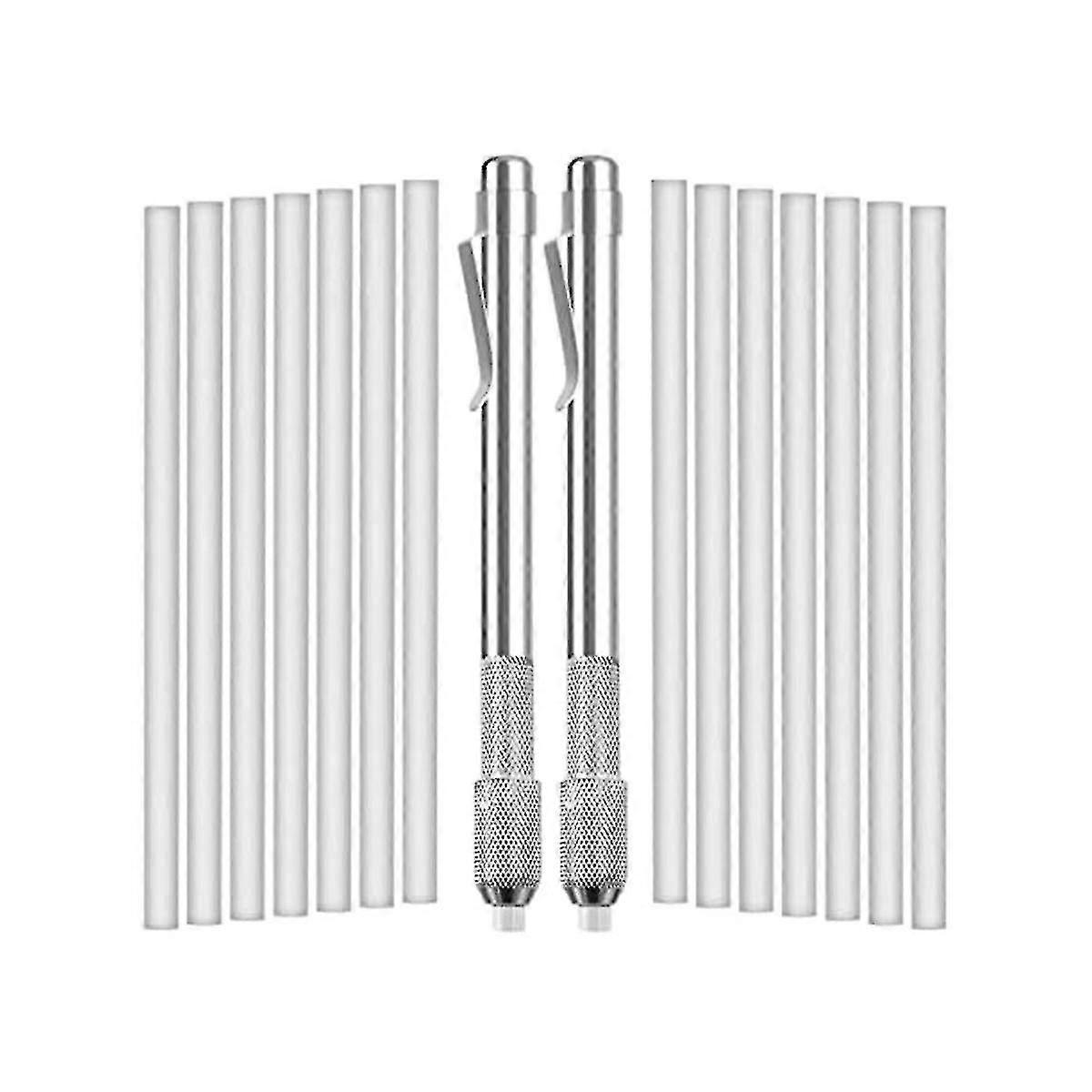 2 Pack Soapstone Holders Marker With 16 Pack Refills Round Soapstone For Welding Tools, Aluminum, A-yu