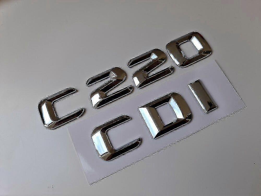 C220 Cdi Silver / Chrome Letter Number Rear Boot Badge Emblem C Class Mercedes