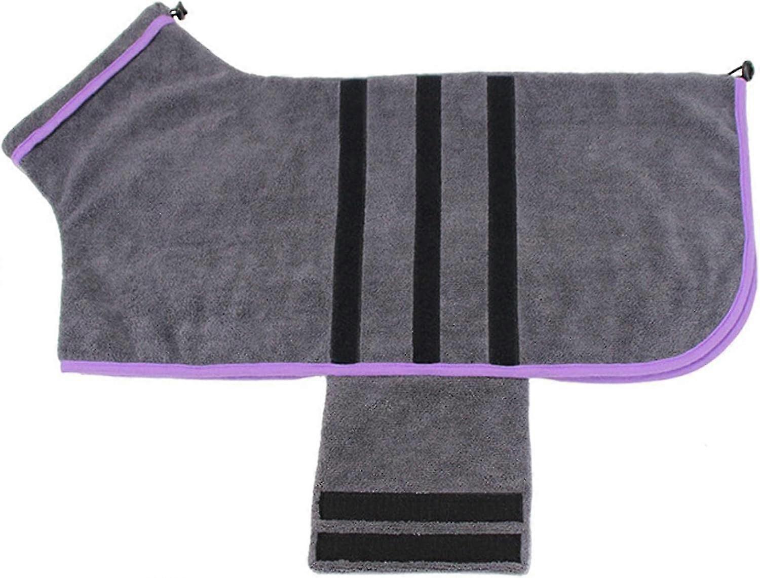 Super Absorbent Microfiber Pet Dog Drying Coat Quick Dry(dark Gray L)
