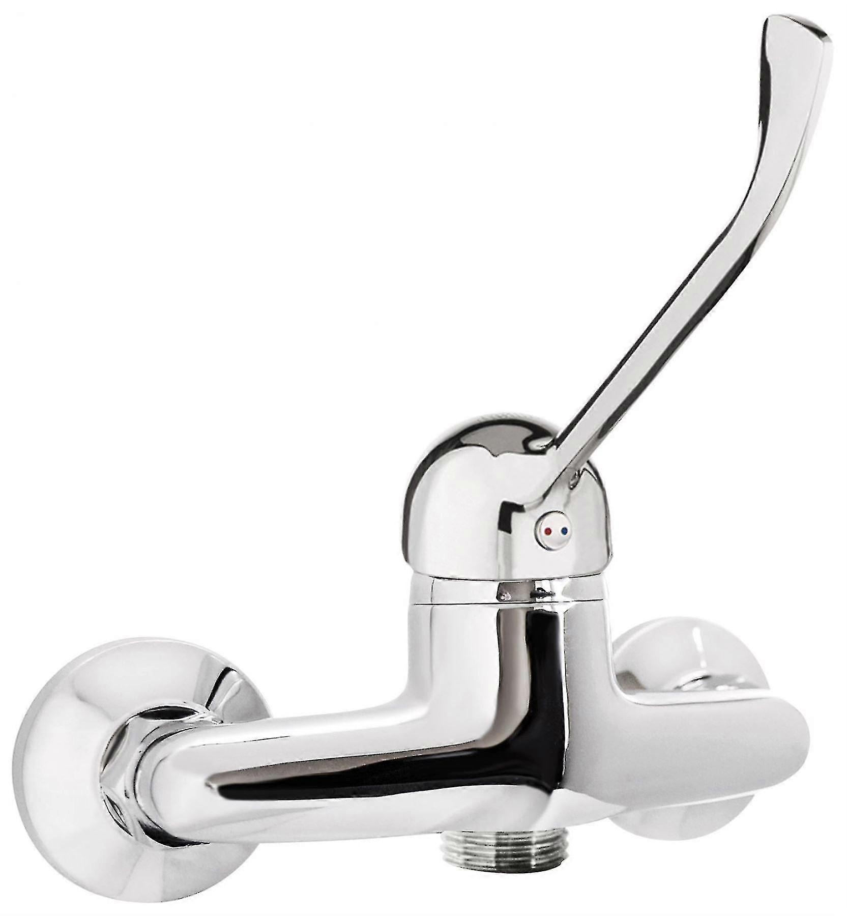 Extended Lever Chrome Plated Wall Mounted Tap Shower Mixer Easy Usable