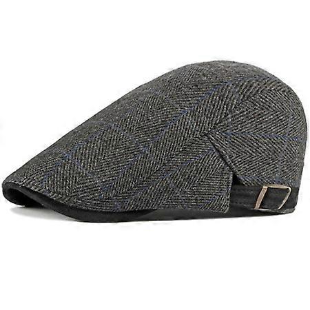 نساء قبعات رجالية قبعات بيريه منقوشة متعرجة سوداء بائع الصحف Gorras Hombre Tweed Flat Cap قبعة رجالي شتاء خريف قبعات Boinas