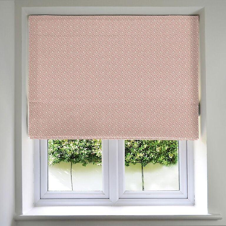 Elva geometric blush pink roman blind Fruugo DK