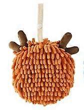 Fuzzy Ball Towel Cute Kids Chenille Hand Towels with Hanging Loop,Microfiber Kitchen Towels Hand Towel Ball for Bathroom Orange 18*18CM