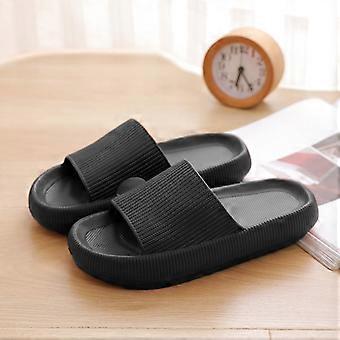 Cloud Slippers für Damen und Herren | Duschpantoffeln Badsandalen | Sehr komfortabel | Dämpfung Dicke Sohle schwarz 40-41