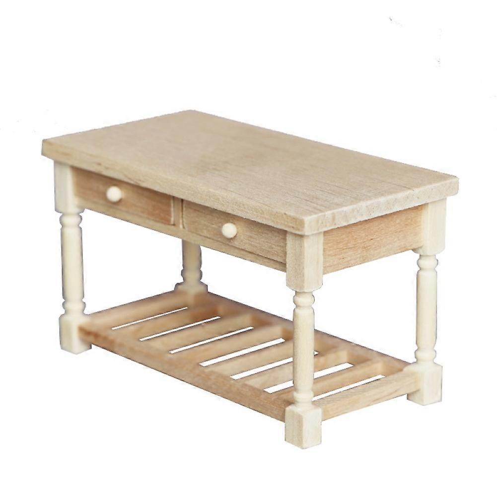 1/12 Dollhouse Mini 2-drawer Dinning Table Furniture Model Kitchen Scene Decor