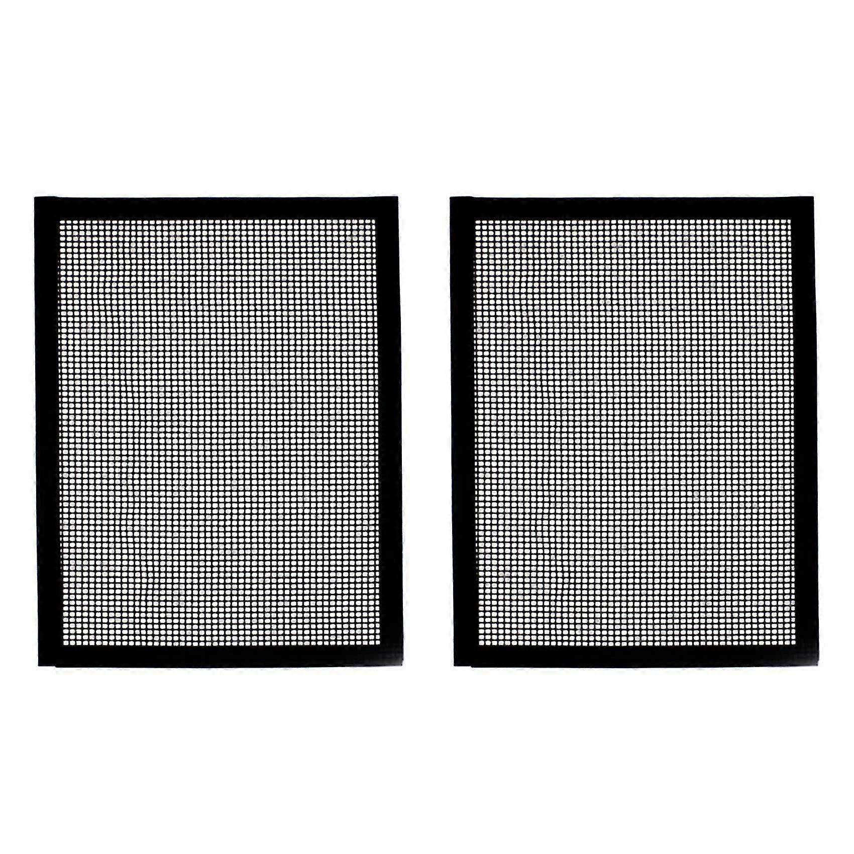 2x Bbq Grill Grid Mat Non-stick Mesh Matts Barbeque Reusable Baking Net