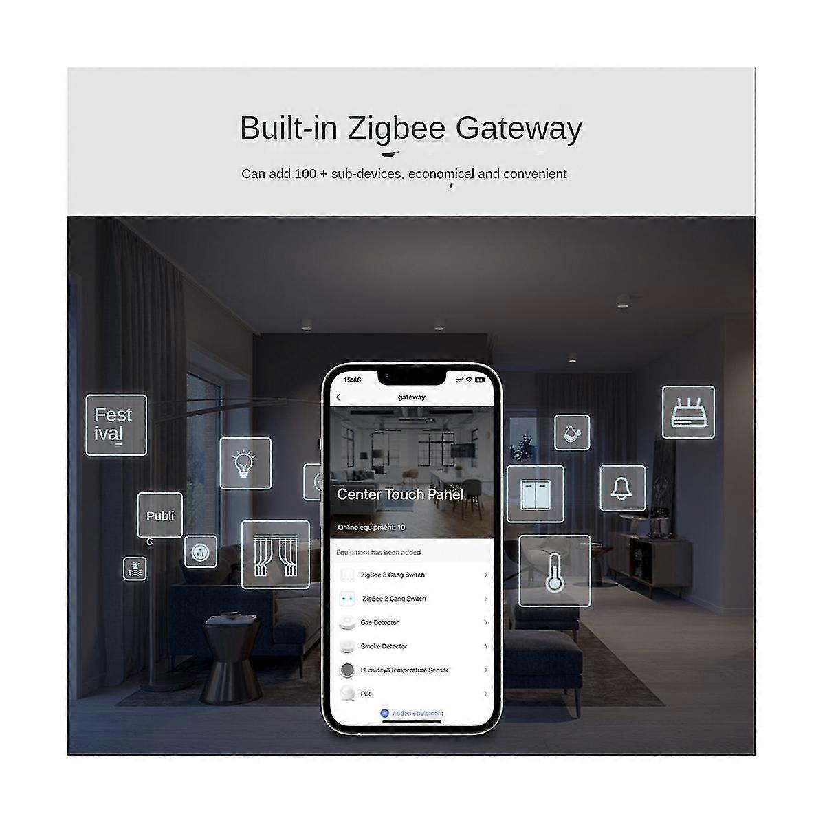 Panneau Tactile Intelligent Tuya Pour Maison Connectée - Passerelle ZigBee, écran 6/8/10", Contrôle Alexa, Neuf