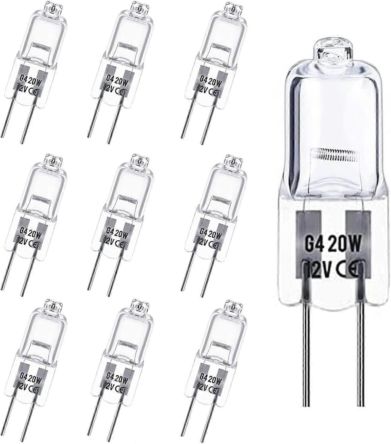 Lámpara halógena de bajo voltaje G4, blanco cálido 3000K, regulable, 10 piezas