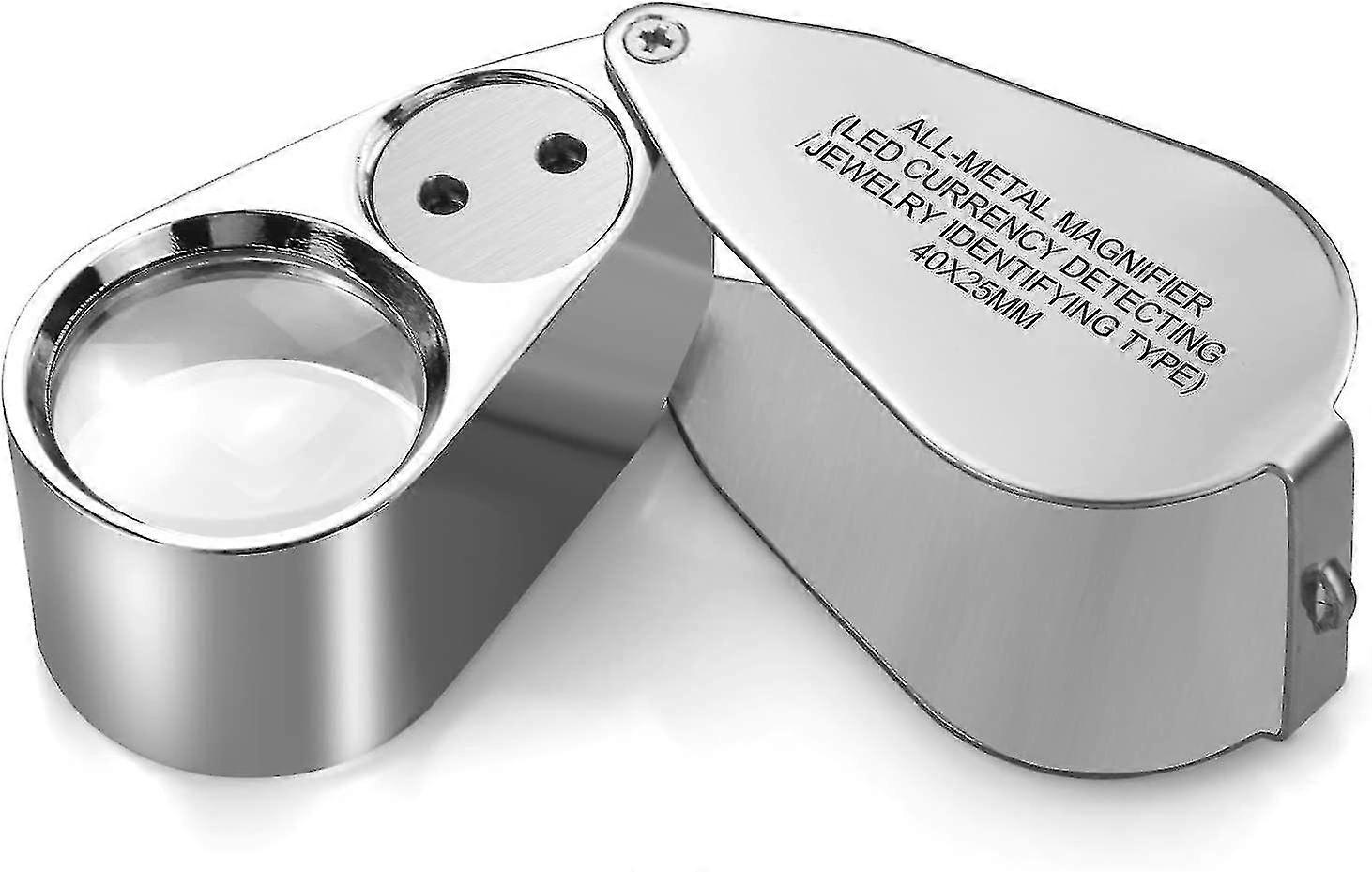Foldable Magnifier With Led / Uv Lighting Metal Structure