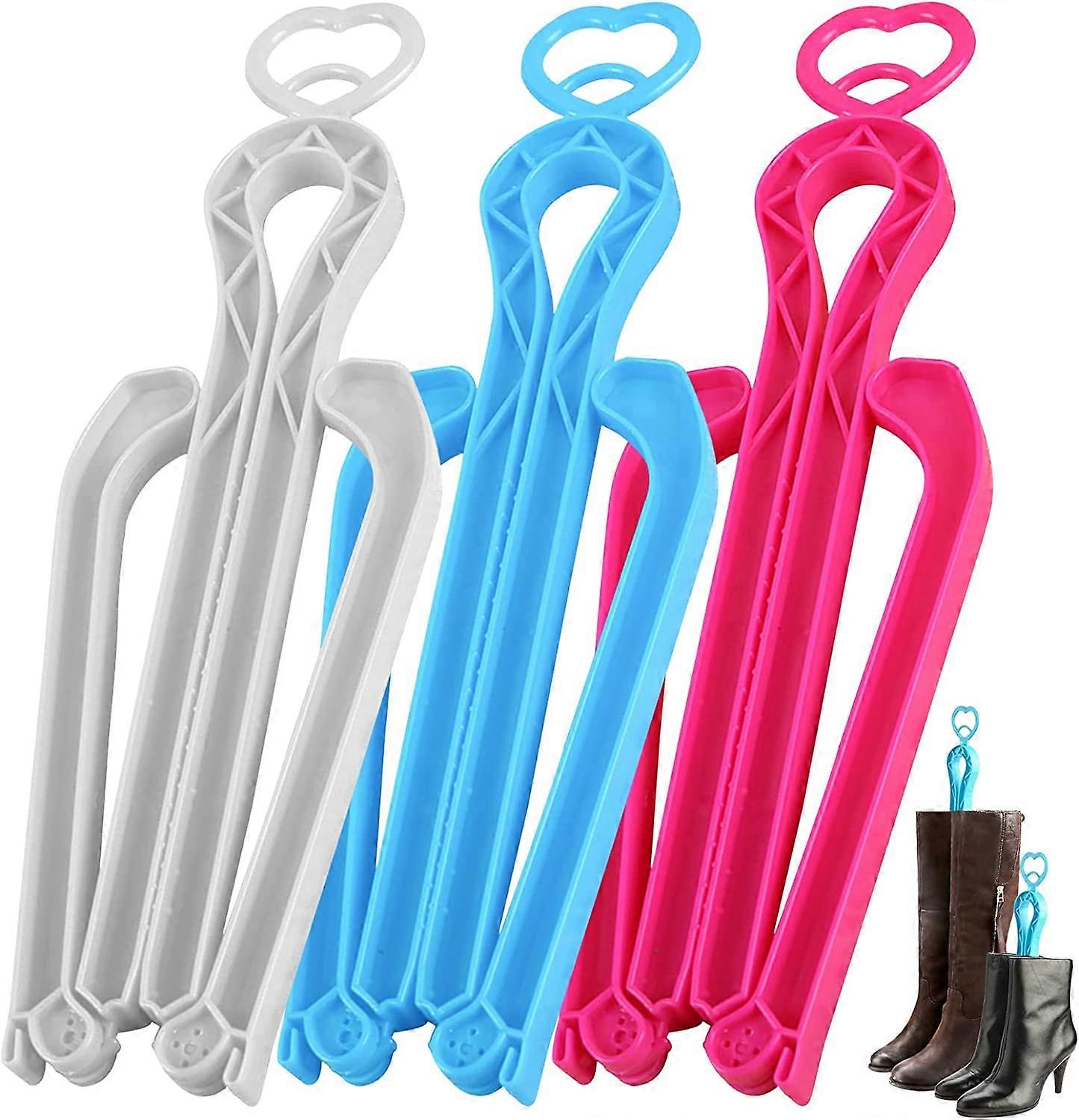 Boot Tree, 3 Pack Shaft Boot Shapers for Knee High High Boots Great Shape Shaping Inserts Foldable Boot Shaper Stands Boots Knee High Shoes Clip Suppo