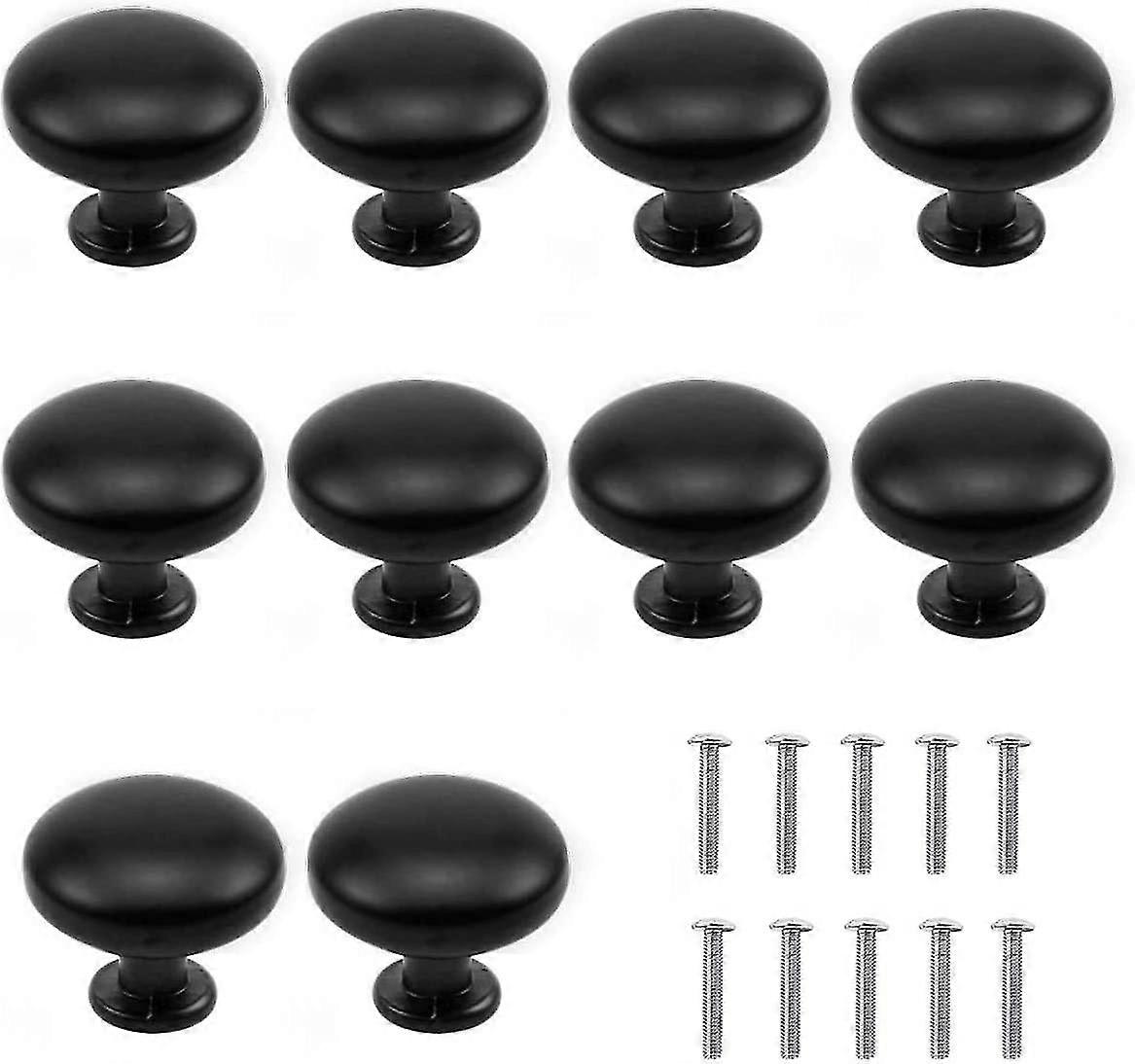 10 Pcs Matte Black Drawer Knob, Cabinet Handle, Drawer Pulls, Dresser Knobs, Drawer Knobs Set, Cabinet Handle, With Round Top, 30mm Knob