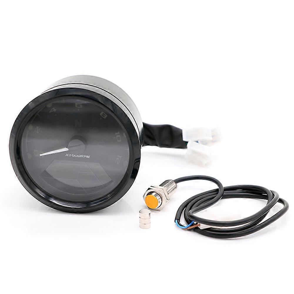 Motorcycle Odometer LED Digita Indicator Light Tachometer Odometer Speedometer Oil Meter Multi-function with Night Vision Knob~24559