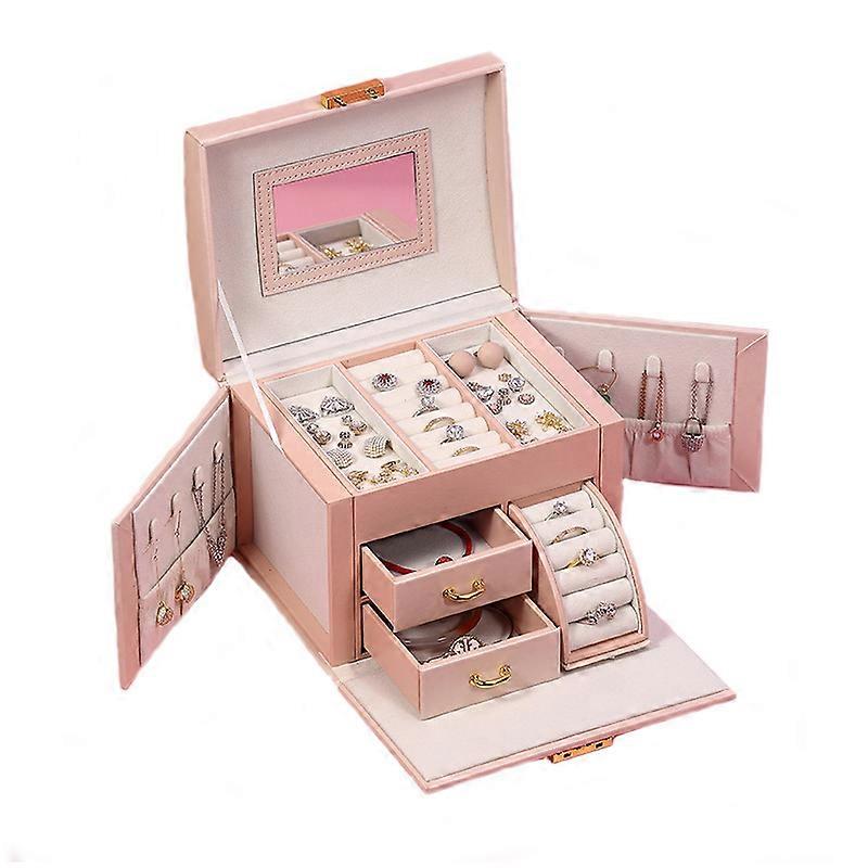 خاتم الأقراط الأقراط قلادة مجوهرات صندوق التخزين