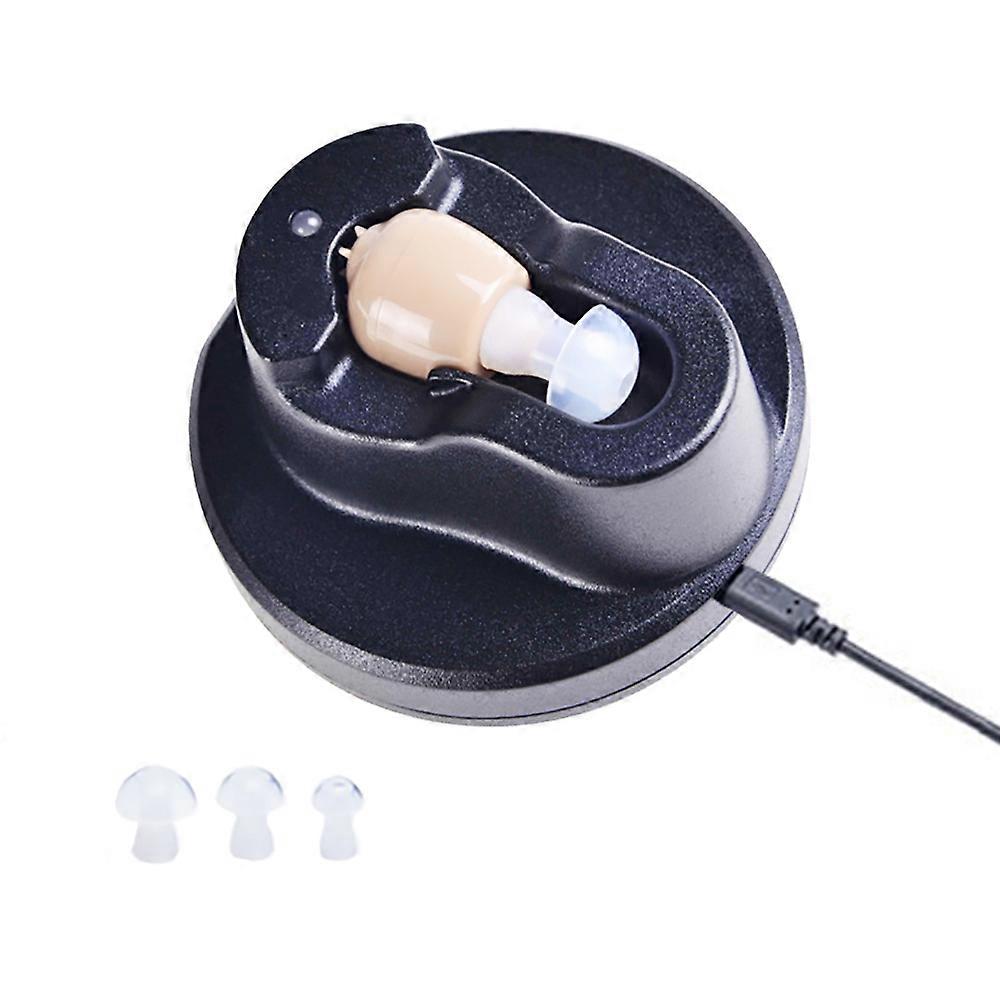 Mini Audífono inteligente de nuevo estilo Amplificador de sonido recargable de dispositivo auditivo tipo oído interno con base de recarga