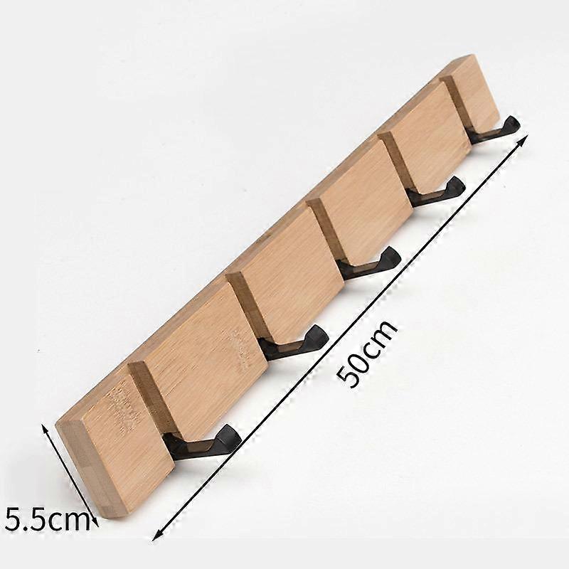 Folding coat hook, solid wood door rear hook, coat hook, towel hook (5 hooks)