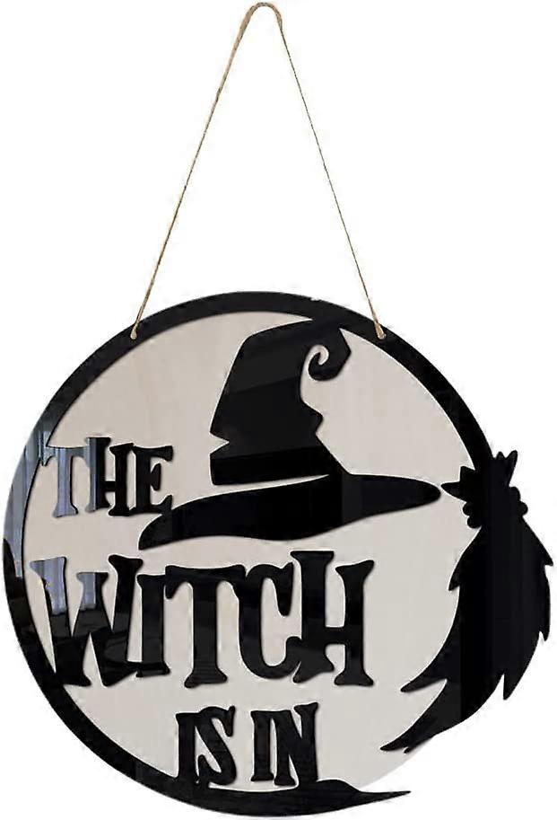 Halloween Wooden Door Plaque Hanging Front Door Wall and Door Decor Wooden Door Plaque for Halloween Door Window Party Gifts Friends and Colleagues Gi