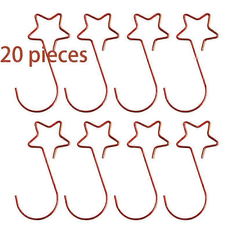 20 pieces in a package Christmas tree decorations hooks Christmas wire S-shaped hook decorations for party home Christmas decorationsBright Red