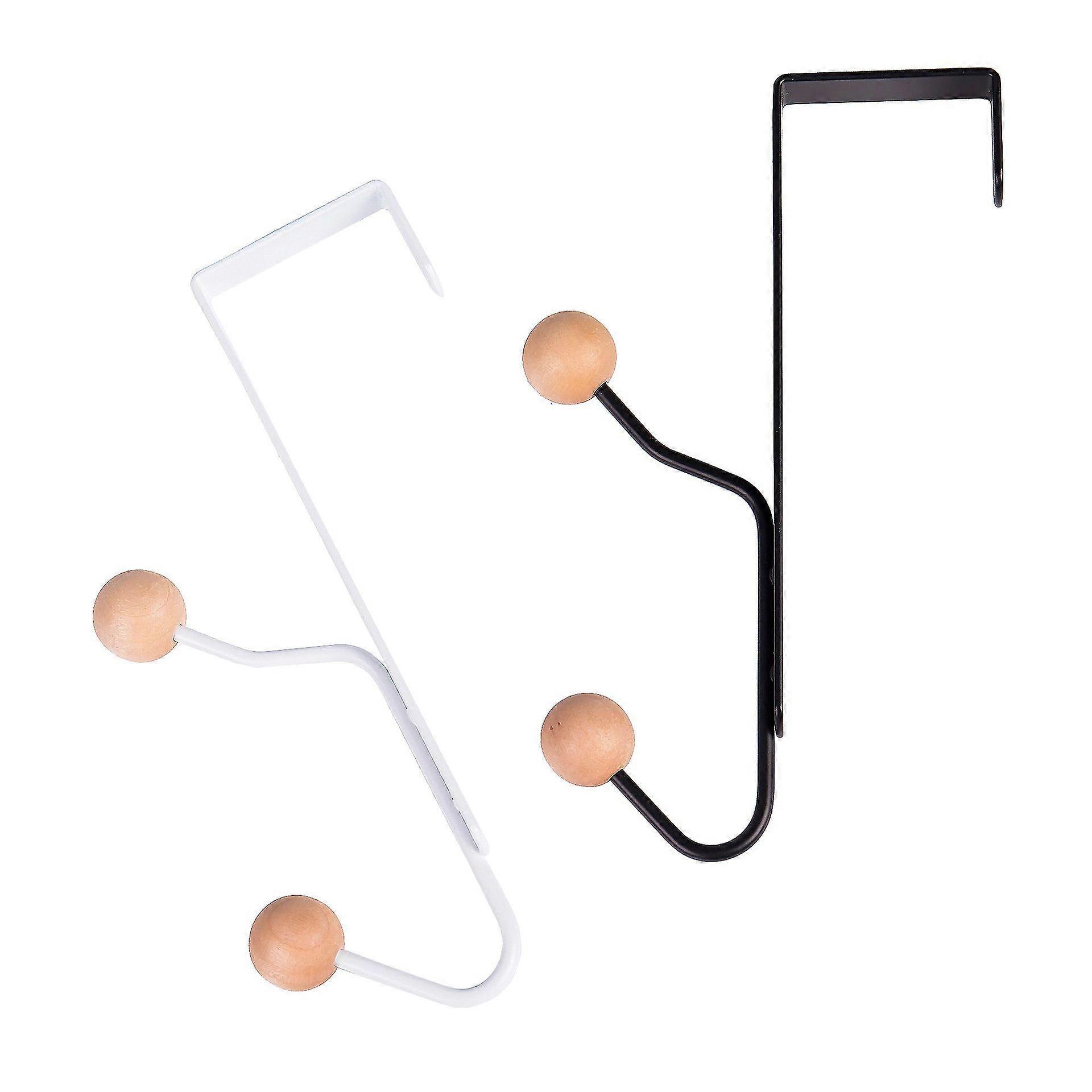 2 Pcs Nail-Free Back Door Hooks Door Hooks Bathroom Kitchen Storage Clothes Hooks