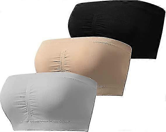 3-Pack Women's Padded Strapless Bandeau Bras