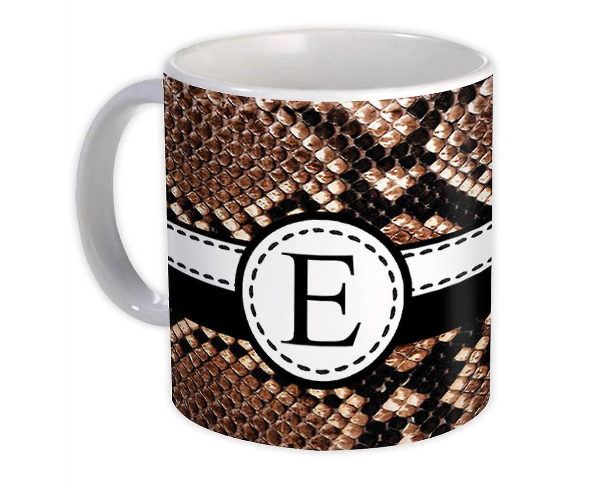Gift Mug: Monogram Letter E Snake