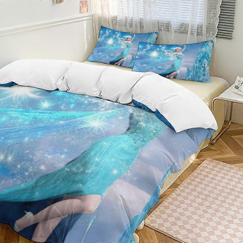 Bedding set ZM660 Frozen 3-Piece Bedding Set Soft Warm And Comfortable Bed Set with 1 Duvet Cover And 2 Pillowcases Bed Sheets TS660