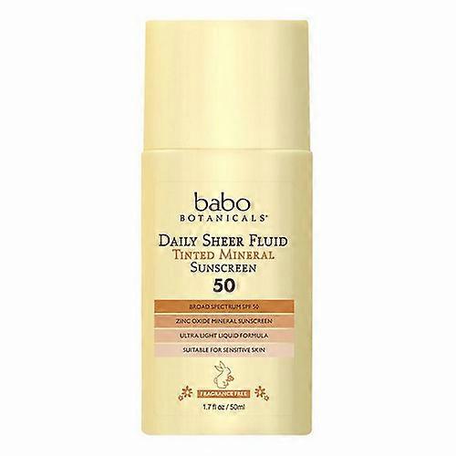 Babo Botanicals Daily Sheer Fluid Tinted Sunscreen SPF 50 ,1.7 Oz