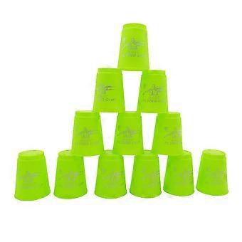 50% Rabatt auf 12 Stück / Satz Weihnachten Speed Cups Spiel Schnellspiel Sport Fliegen Stapeln Spaß Spielzeug, Grün