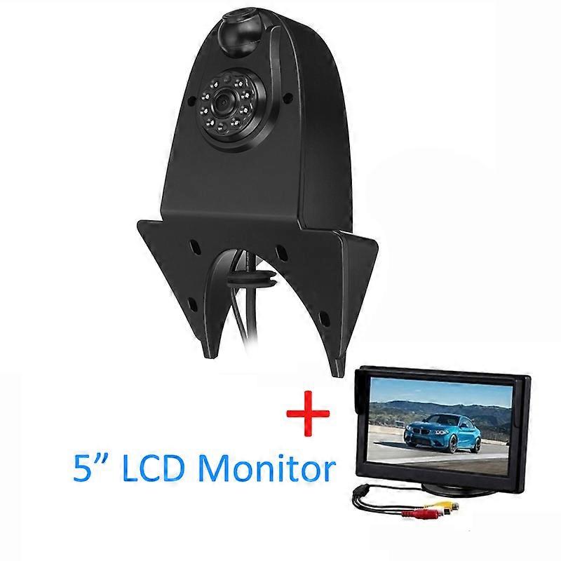 Universal Car Rear View Reversing Camera For Van With Night Vision Dual Lens Rearview Reverse Backup 5 Inch Camera Monitor