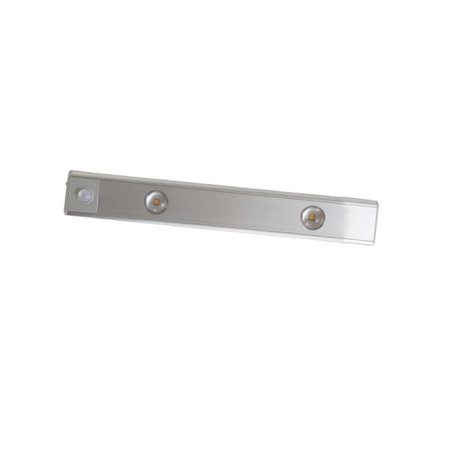 Silver 20cm LED Closet Light Wireless Motion Sensor Rechargeable for Cabinet