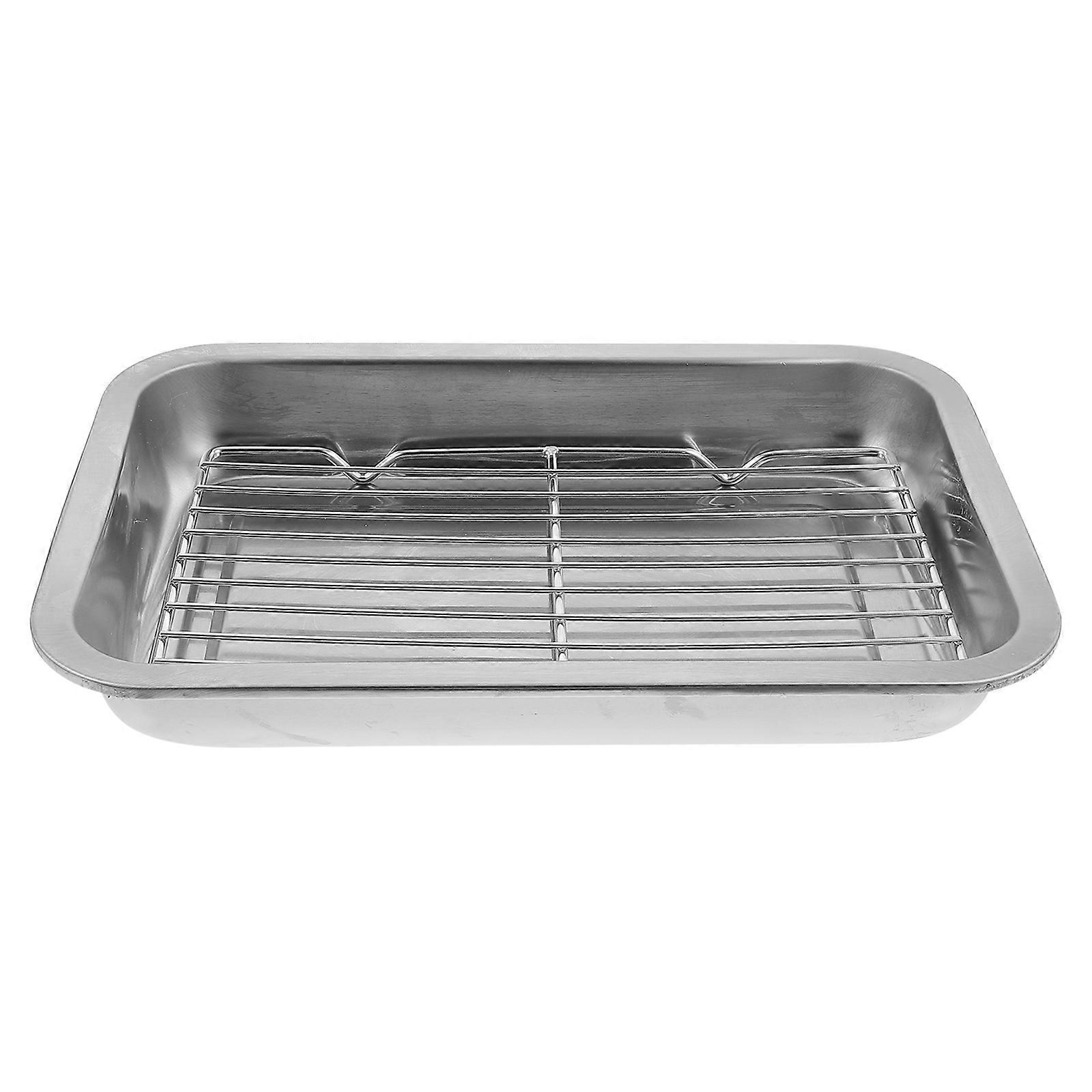 1 Set Baking Sheet with Rack Stainless Steel Drain Rack Cookie Sheet Pan