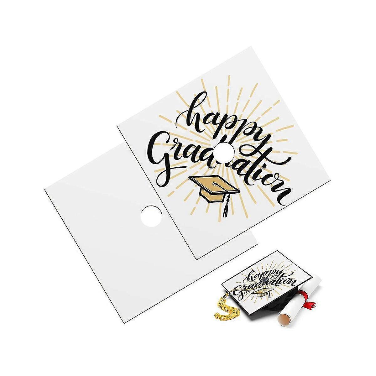 Sublimation Blanks Graduation Topper Heat Transfer Plate, Mdf Adhesive Grad Hat Topper Decorations