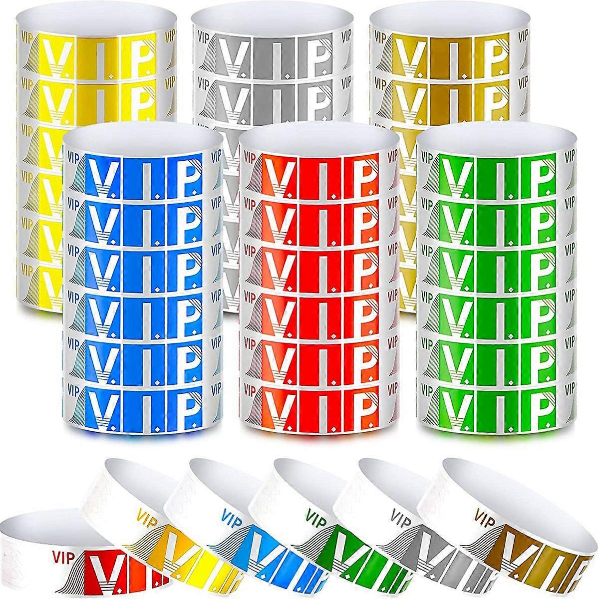 600 Pack VIP Paper Bracelets VIP Wristbands Waterproof VIP Wristbands Colored Wristbands Variety fo