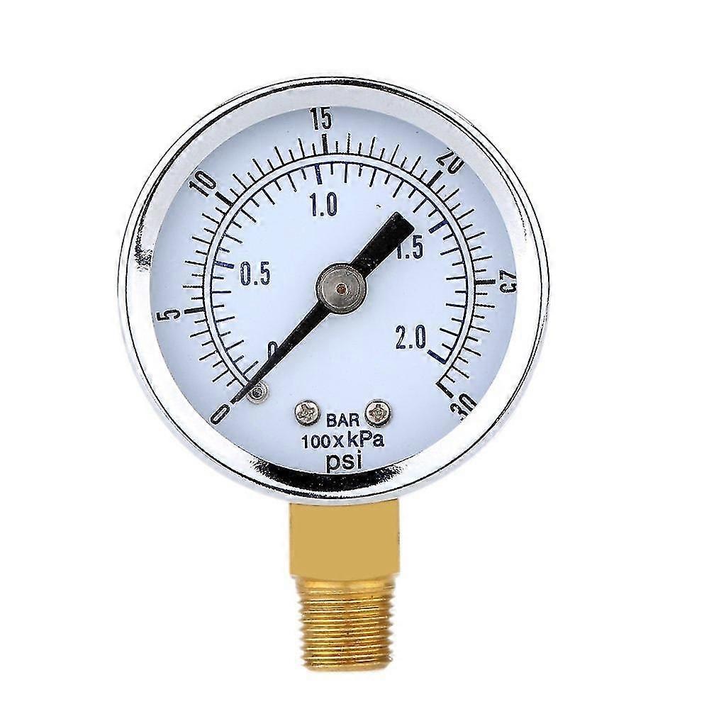Manometer - 0 - 30 psi 0 - 2 bar Mini-Messuhr Kompressor Messgeräte Hydraulisches Manometer Messgerät Doppelskala Schwarz