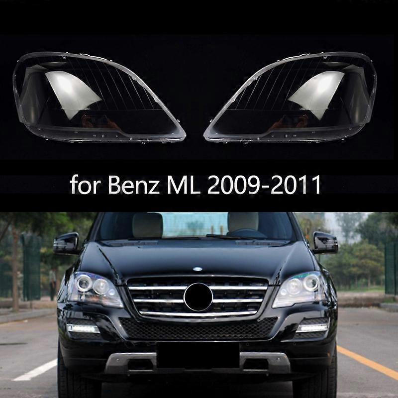 For Mercedes Benz W164 2009 2010 2011 ML-Class Car Side Headlight Clear Lens Cover Lightshade Shell, Left & Right