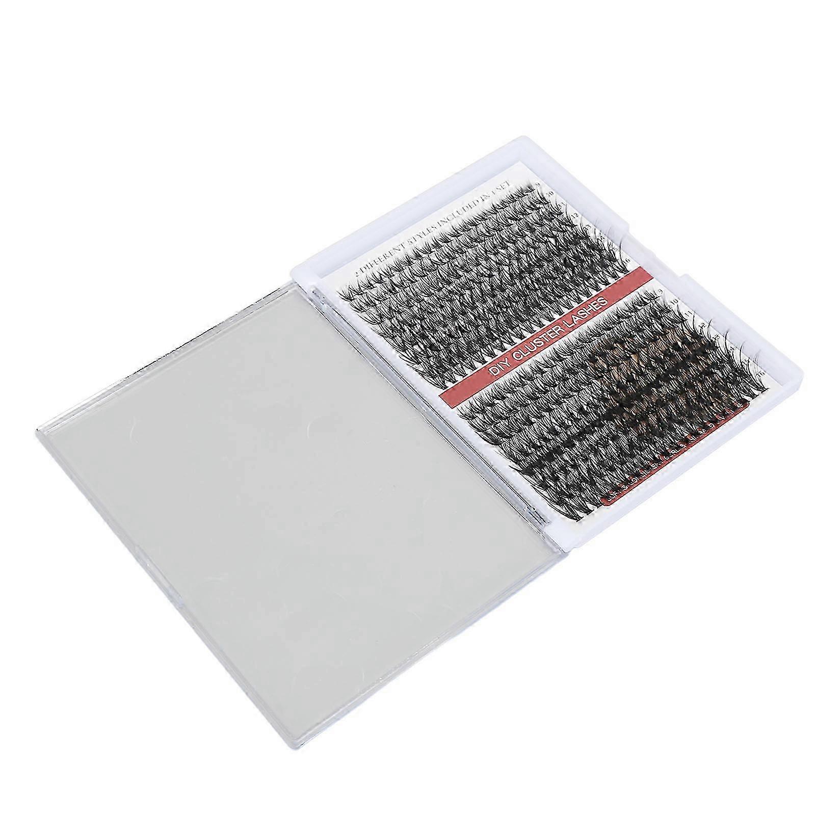 Lash Extension Kit with Fluffy Individual Eyelash Clusters Tweezers Bond Seal for Beginners 16 Rows of 30D and 40D