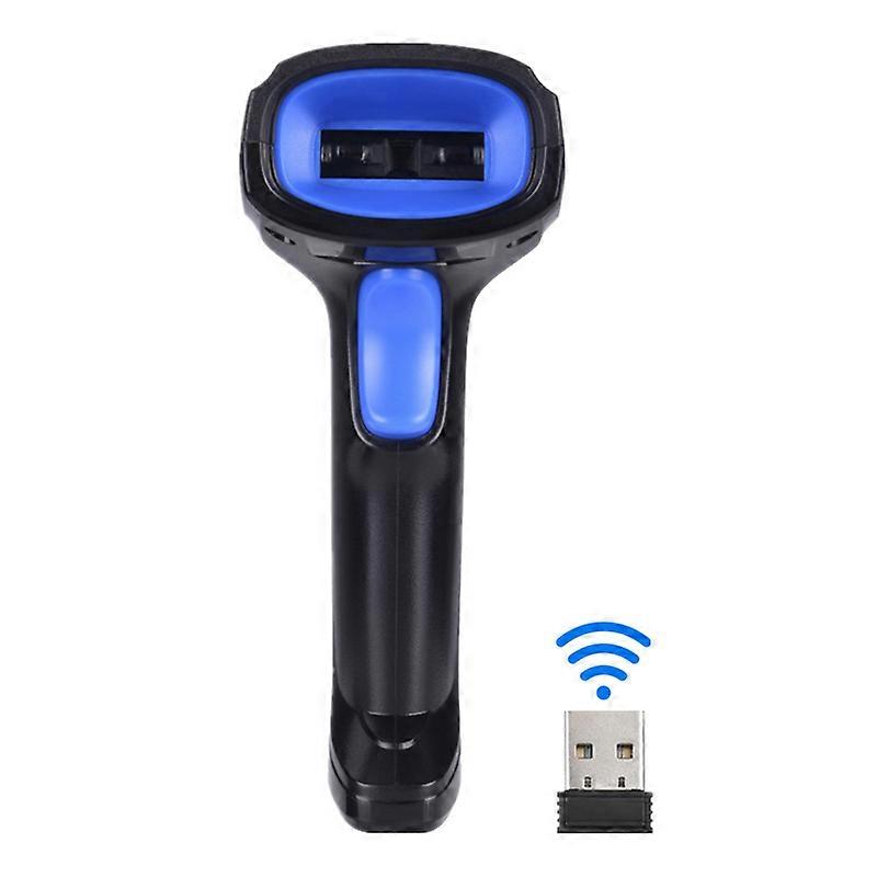 2-in-1 2.4G Wireless Barcode Scanner & USB Wired Barcode Scanner Automatic Handheld 1D Bar Code Scanner Reader with Rechargeable Battery Mini USB Rece