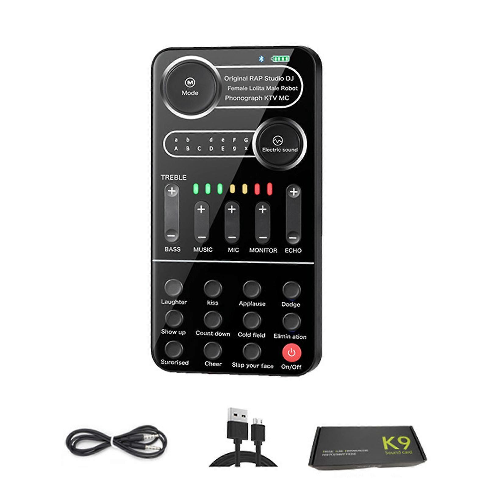 Mini Professional K9 Sound Changer Adapter PC Headset Bluetooth-stemmelader