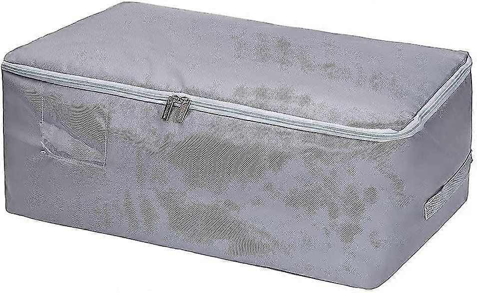 1 stykke stort tøj rack underseng commodes, foldbare arrangør tasker til dyner (grå, L)