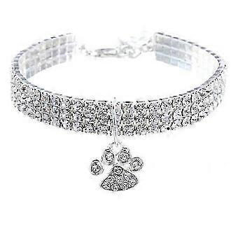 A collar for a horse,Wekity Pet Collar With Diamonds, Adjustable Crystal Diamond Elastic Heart Claw Pendant Wedding Cat And Dog Small Pet