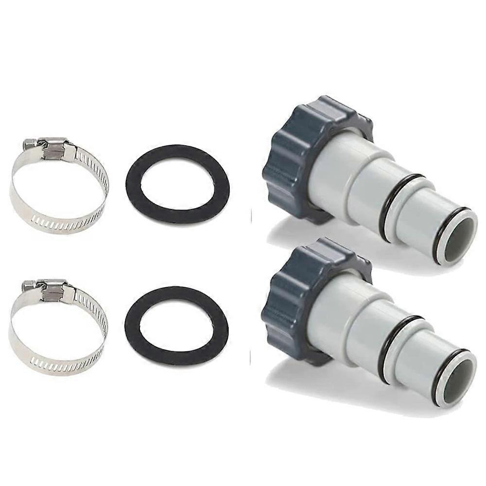 Intex - Replacement Hose Adapter for Pumps - With Thread - Pack of 2 Gray