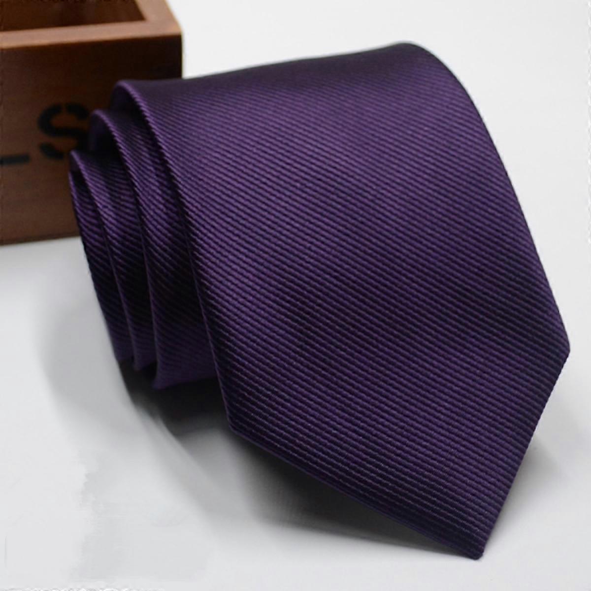 Ensemble de cravates en satin uni pour hommes Violet